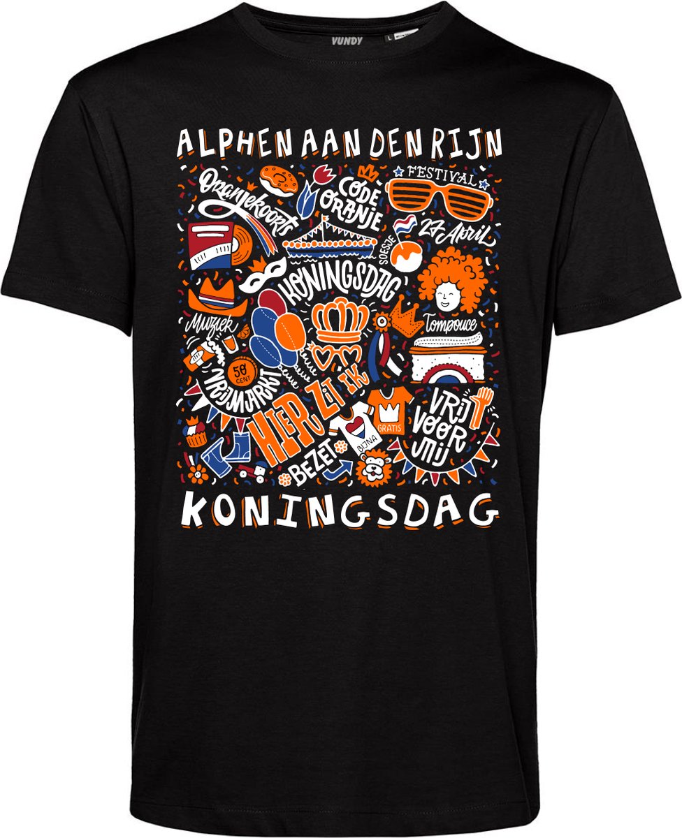 T-shirt Alphen aan den Rijn Oranjekoorts | Zwart | maat XL